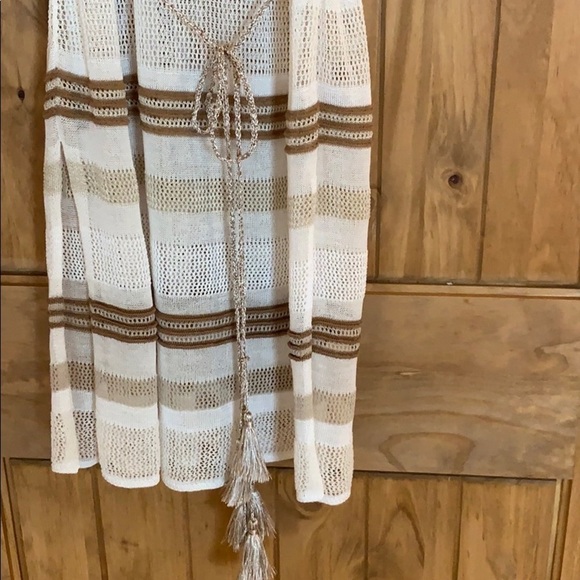 Chico’s striped belted tunic top Size Small - Picture 6 of 9